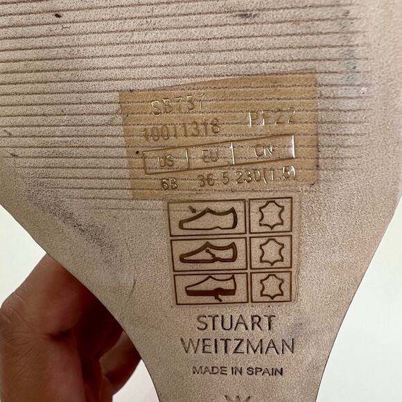 Stuart Weitzman Nudistcurve 85 Wedge Heels Salmon Womens 6 Like New - Picture 12 of 12